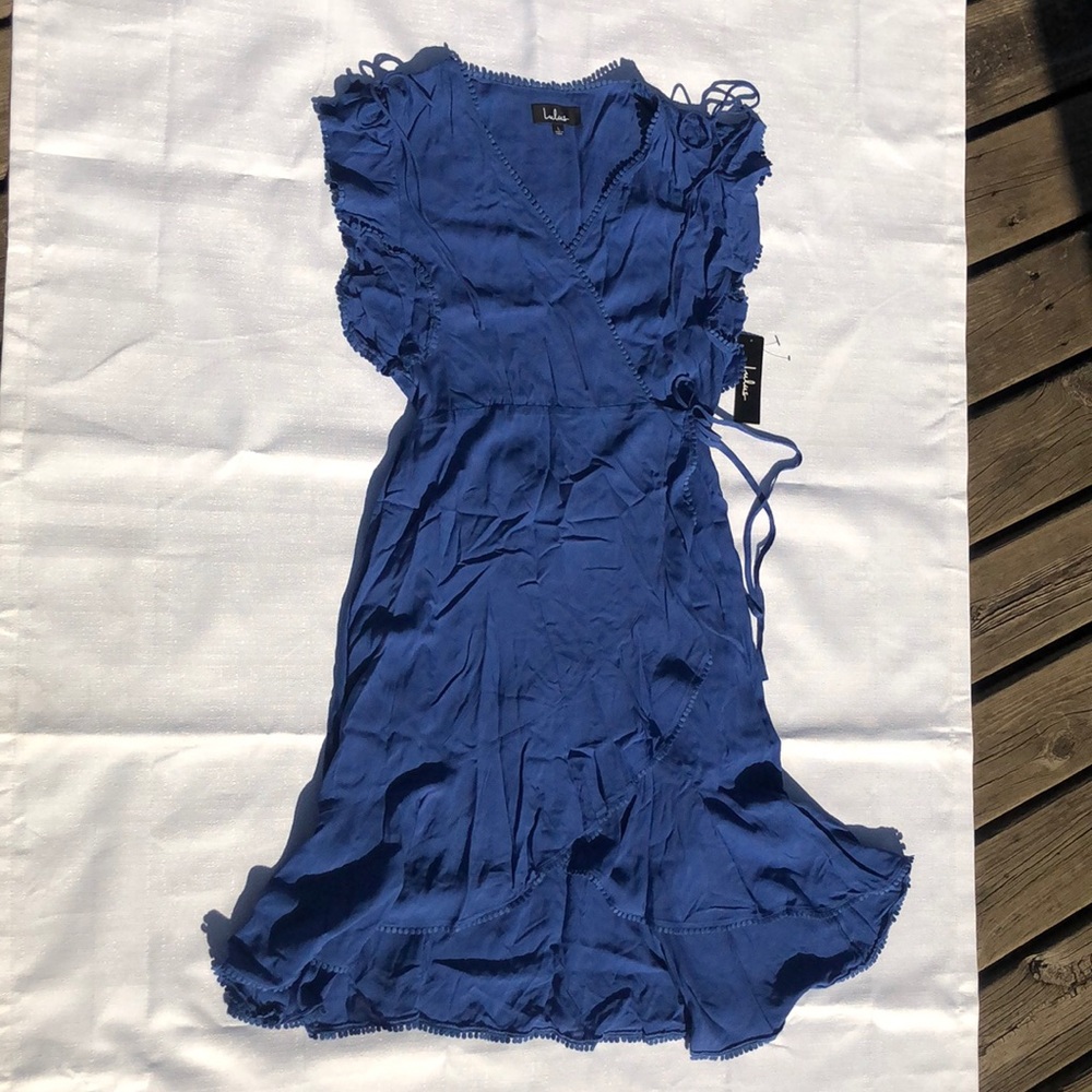 Royal Blue Wrap Dress~ Lulus- Large
